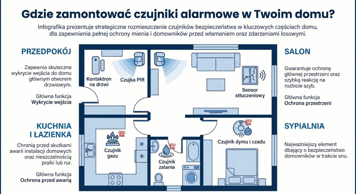 Gdzie zamontować czujniki alarmowe w Twoim domu?