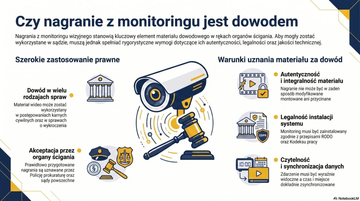 Czy nagranie z monitoringu jest dowodem - infografika