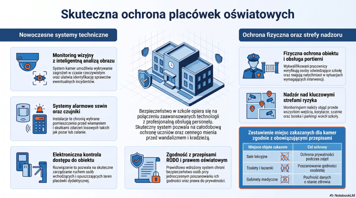 Skuteczna ochrona placówek oświatowych - infografika